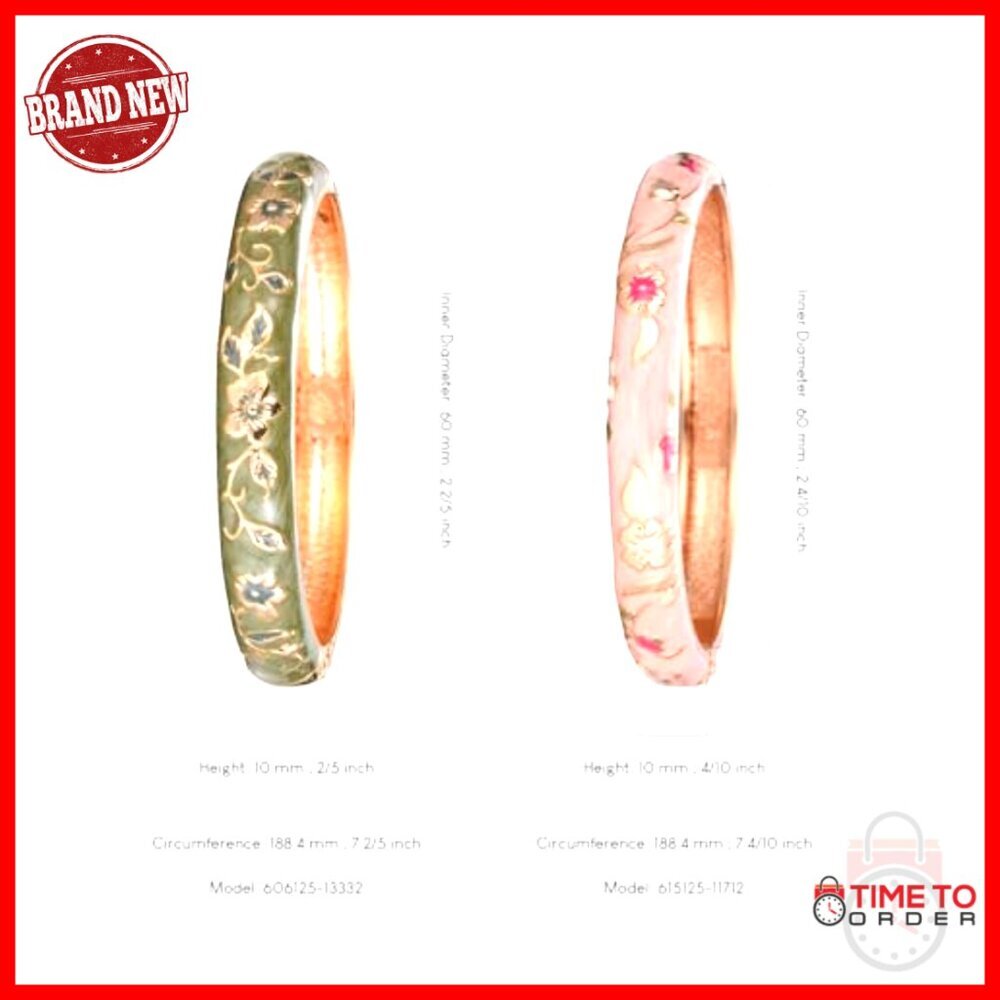 Elegant Enamel Bangle Bracelet Set Spring Hinge Cuff Jewelry Chic Gift - Picture 3 of 7